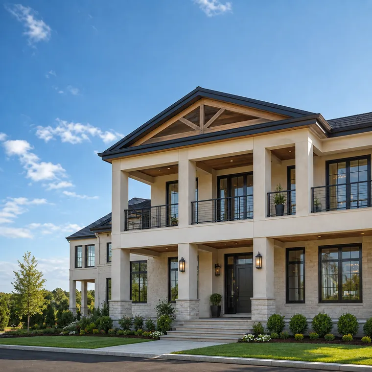 Finished upscale building exterior concept